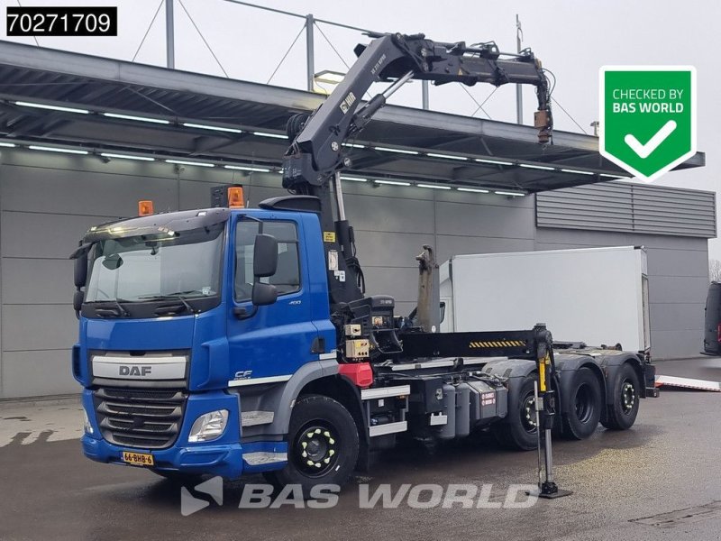 Abrollcontainer del tipo DAF CF 400 8X2 Damaged Crane + chassis HIAB 211 E-3 Hipro VDL 20T ho, Gebrauchtmaschine In Veghel (Immagine 1)