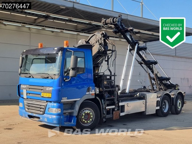 Abrollcontainer del tipo DAF CF85.410 6X2 NL-Truck Hiab 244 EP-3 Hipro Kran 28t Trans-Com cha, Gebrauchtmaschine In Veghel (Immagine 1)