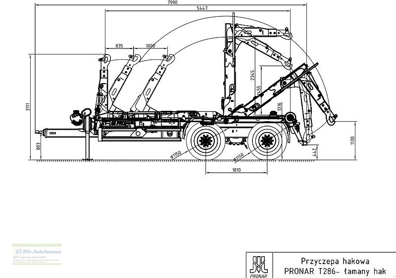 Abrollcontainer Türe ait PRONAR Containeranhänger / Containerfahrzeug / HakenlifterT 286, 23 to, NEU, Neumaschine içinde Itterbeck (resim 18)