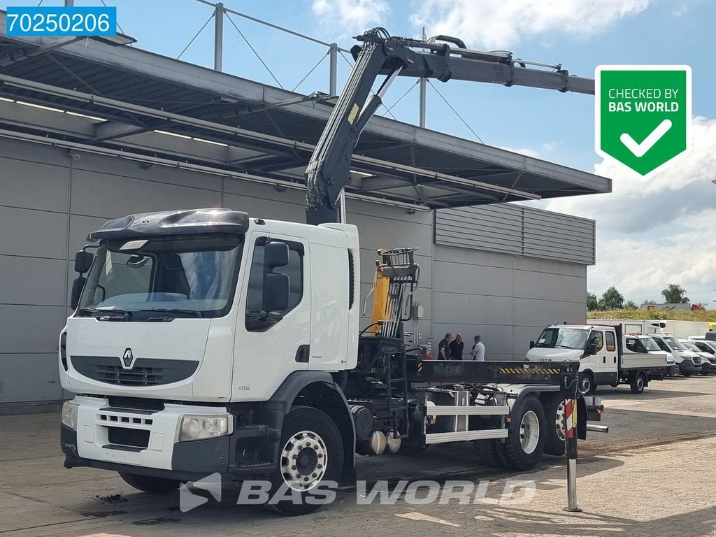 Abrollcontainer del tipo Renault Premium 410 6X2 Hiab 166 BS-3 Kran Retarder Liftachse Euro 4, Gebrauchtmaschine en Veghel (Imagen 1)