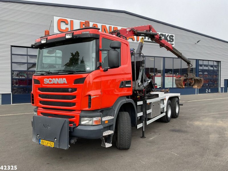 Abrollcontainer Türe ait Scania G 400 6x6 HMF 16 ton/meter Z-kraan Full steel, Gebrauchtmaschine içinde ANDELST