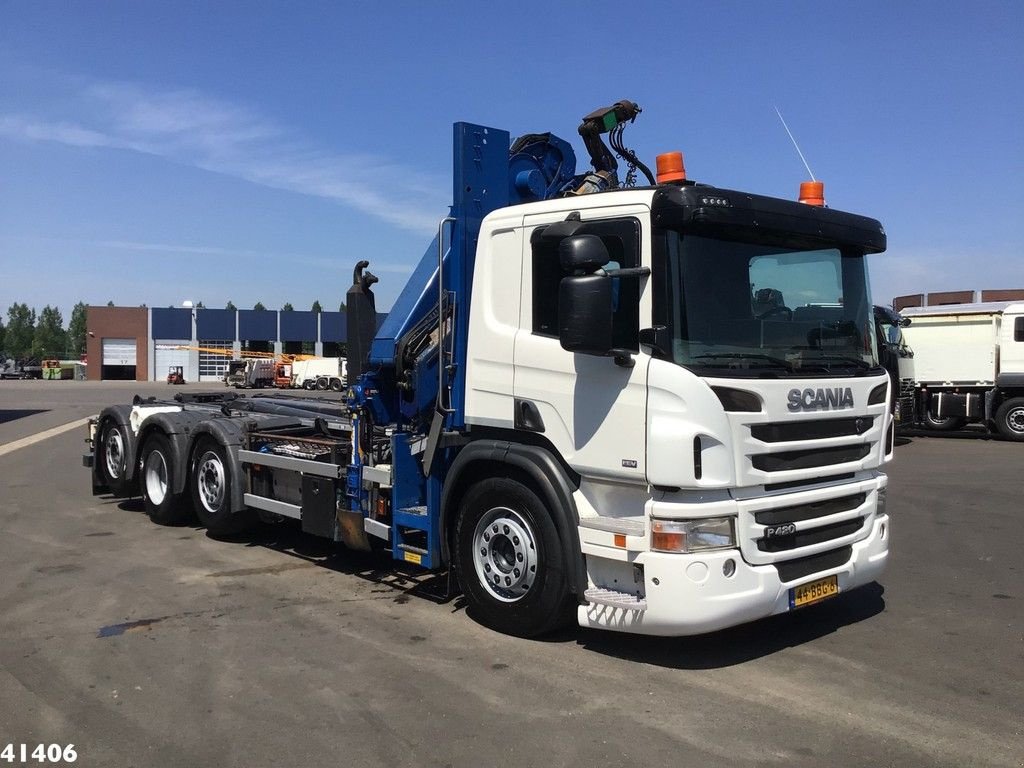 Abrollcontainer van het type Scania P 420 Hiab 21 ton/meter laadkraan Welvaarts kraanweegsysteem, Gebrauchtmaschine in ANDELST (Foto 4)