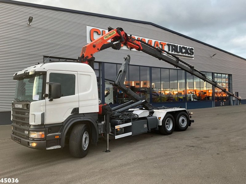 Abrollcontainer du type Scania P124 6x2 Palfinger 23 Tonmeter laadkraan, Gebrauchtmaschine en ANDELST (Photo 1)