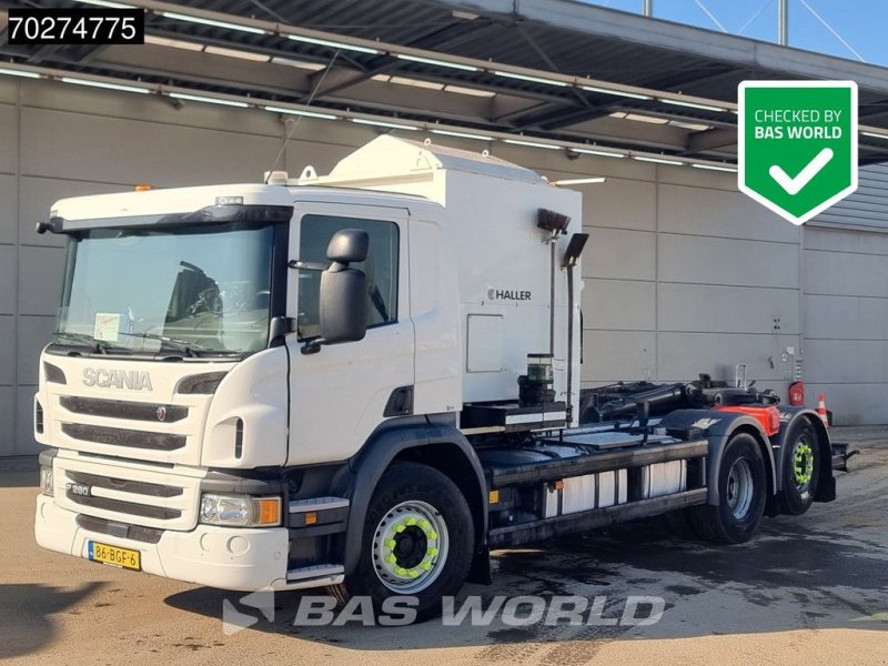 Abrollcontainer от тип Scania P280 6X2 Zoeller Seitenlader Translift Lift+steering Axle Retard, Gebrauchtmaschine в Veghel (Снимка 1)