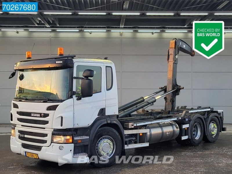 Abrollcontainer van het type Scania P310 6X2 LNG! NL-Truck 21T Hiab XR21Z61 Retarder Lift-Lenkachse, Gebrauchtmaschine in Veghel (Foto 1)