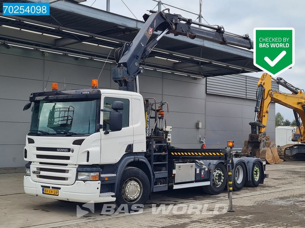 Abrollcontainer van het type Scania P380 8X2 NL-Truck Hiab 211 Hipro Crane Lift+Lenkachse 3-Pedals E, Gebrauchtmaschine in Veghel (Foto 1)