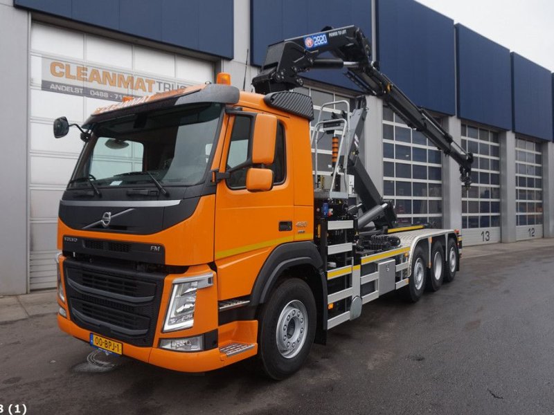 Abrollcontainer tipa Volvo FM 420 8x2 HMF 28 ton/meter laadkraan, Gebrauchtmaschine u ANDELST