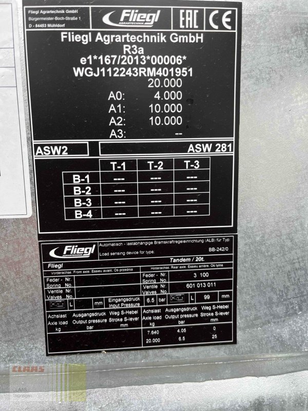 Abschiebewagen tip Fliegl Gigant ASW 281, Neumaschine in Vachdorf (Poză 7)