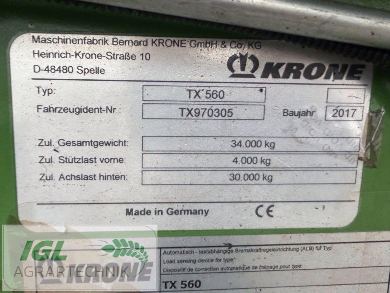 Abschiebewagen a típus Krone TX 560, Gebrauchtmaschine ekkor: Nabburg (Kép 10)