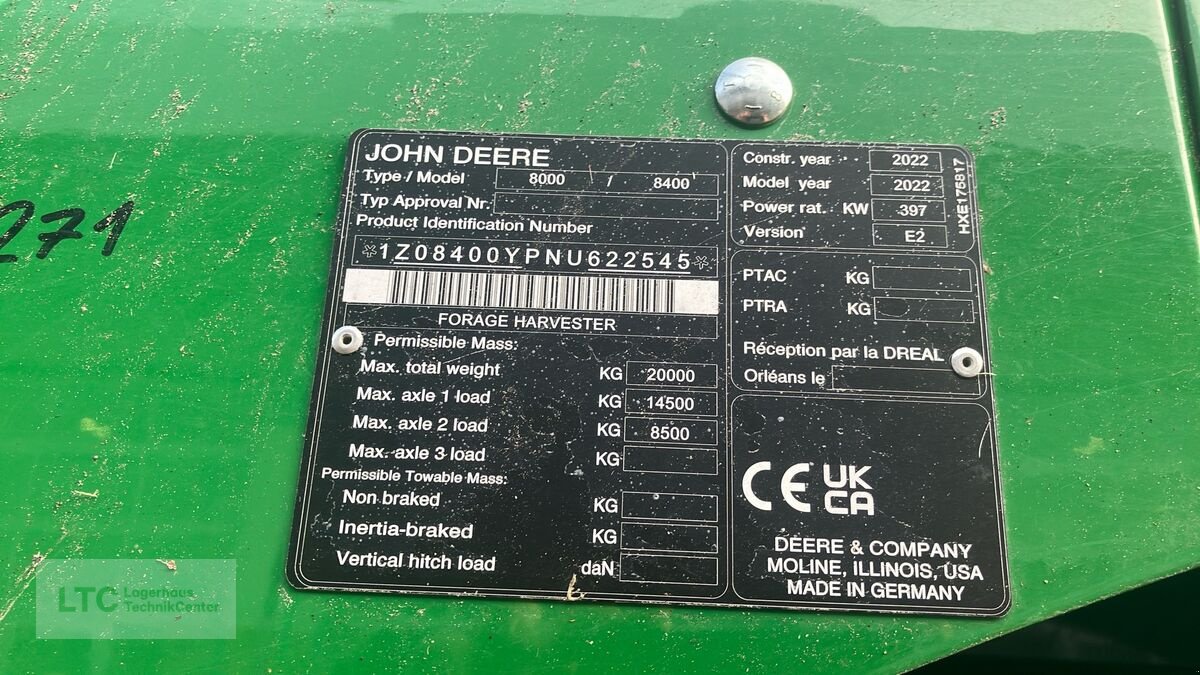 Anbauhäcksler & Anhängehäcksler des Typs John Deere 8400i, Vorführmaschine in Herzogenburg (Bild 15)