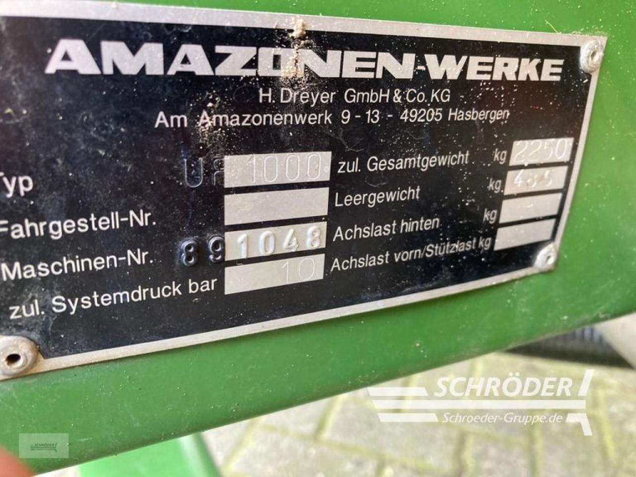 Anbauspritze van het type Amazone UF 1000, Gebrauchtmaschine in Langförden (Foto 3)