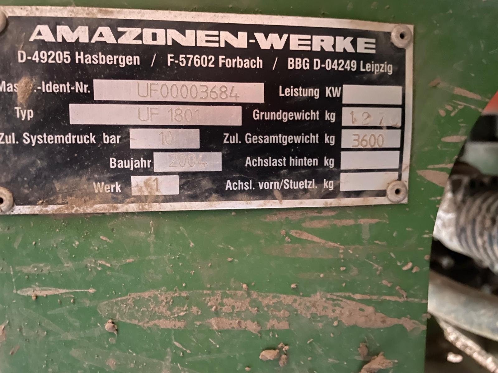 Anbauspritze Türe ait Amazone UF 1801, Gebrauchtmaschine içinde Nortrup (resim 10)