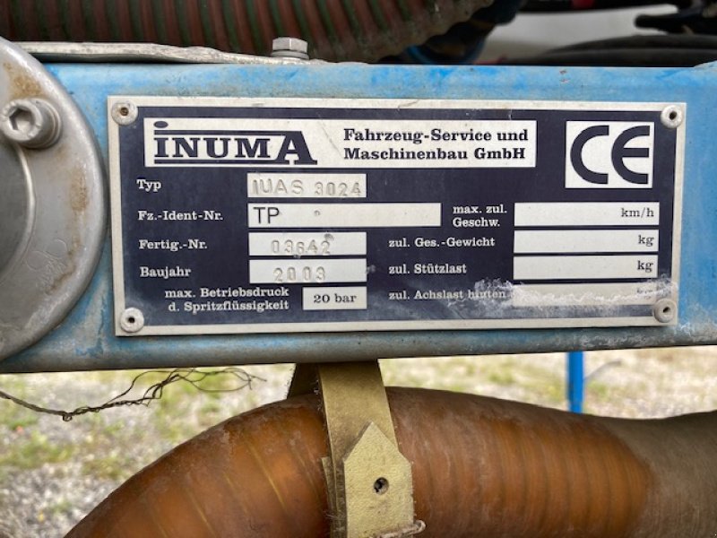 Anbauspritze du type Inuma IUAS 3024 Aufbauspritze, Gebrauchtmaschine en Bebra (Photo 11)