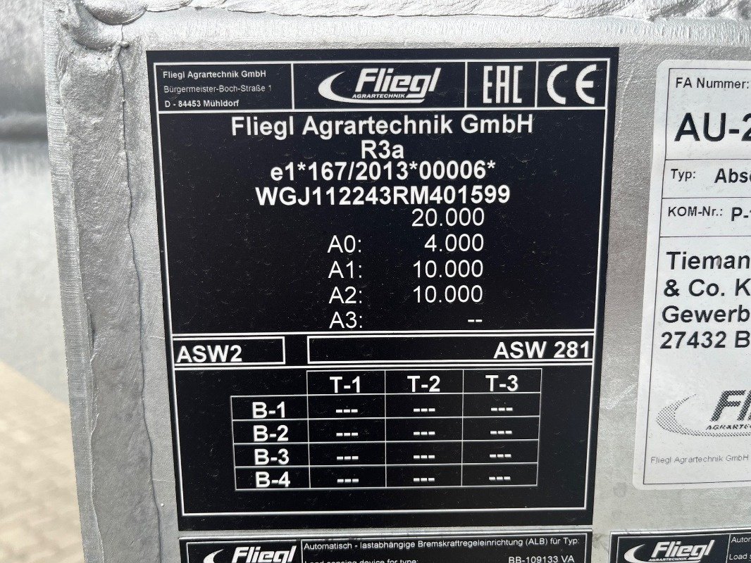 Anhänger tip Fliegl ASW281, Neumaschine in Sittensen (Poză 7)