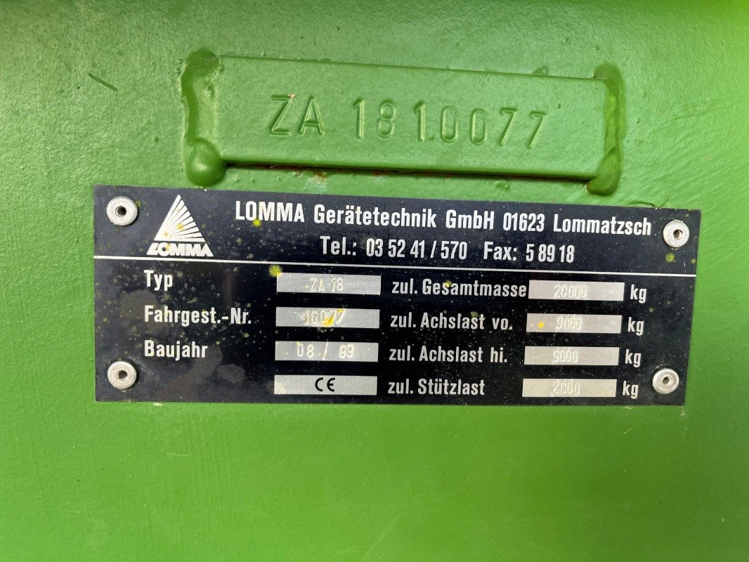 Anhänger des Typs Lomma ZA 18, Gebrauchtmaschine in Ebersbach (Bild 5)