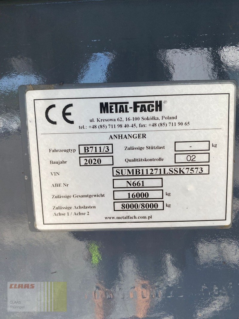 Anhänger za tip Metal Technik B 711/3, Gebrauchtmaschine u Vachdorf (Slika 5)