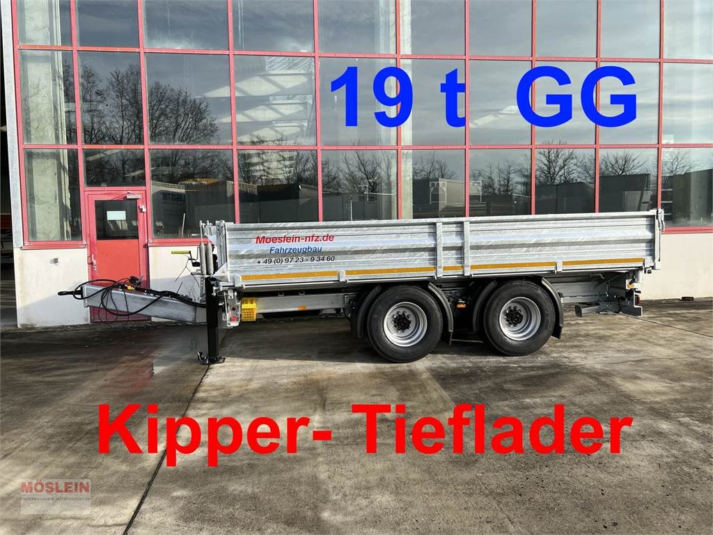 Anhänger del tipo Möslein TTD 19 B neuer 19 t Tandemkipper- Tieflader, Gebrauchtmaschine en Schwebheim (Imagen 1)