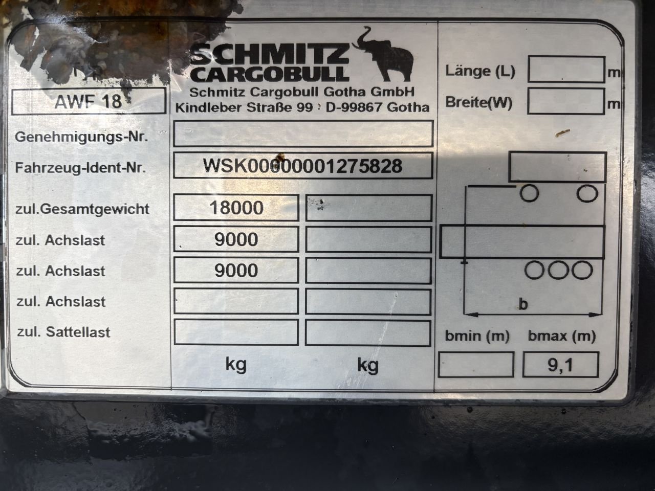 Anhänger Türe ait Schmitz Cargobull AWF 18, Gebrauchtmaschine içinde Dronten (resim 5)