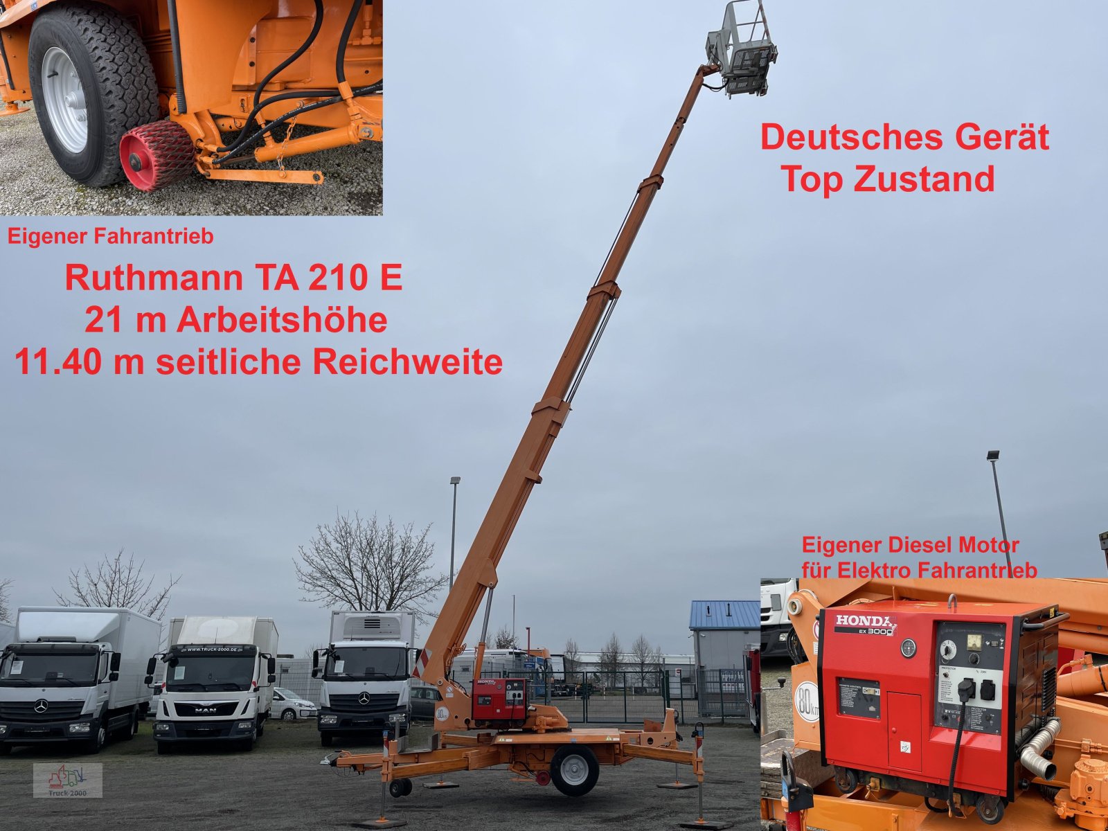 Anhängerarbeitsbühne от тип Ruthmann Ruthmann Arbeitsbühne 21m Höhe eigener Dieselmotor -E-Antrieb, Gebrauchtmaschine в Sottrum (Снимка 1)