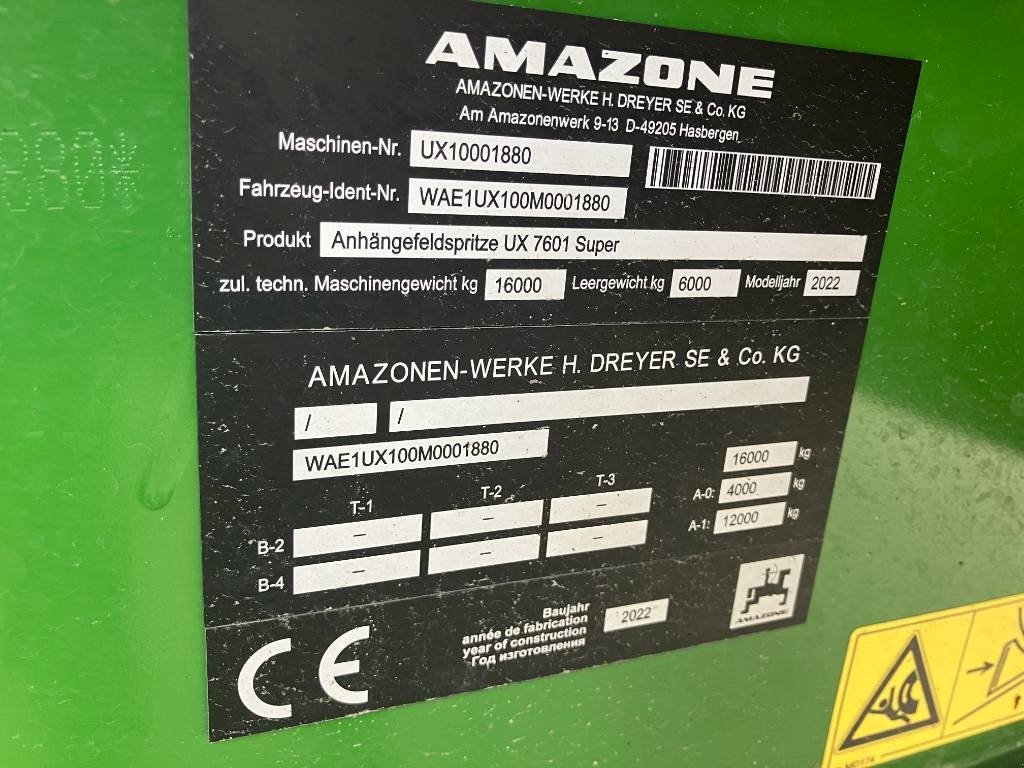 Anhängespritze typu Amazone UX 7601 Super, Gebrauchtmaschine w Hinnerup (Zdjęcie 8)