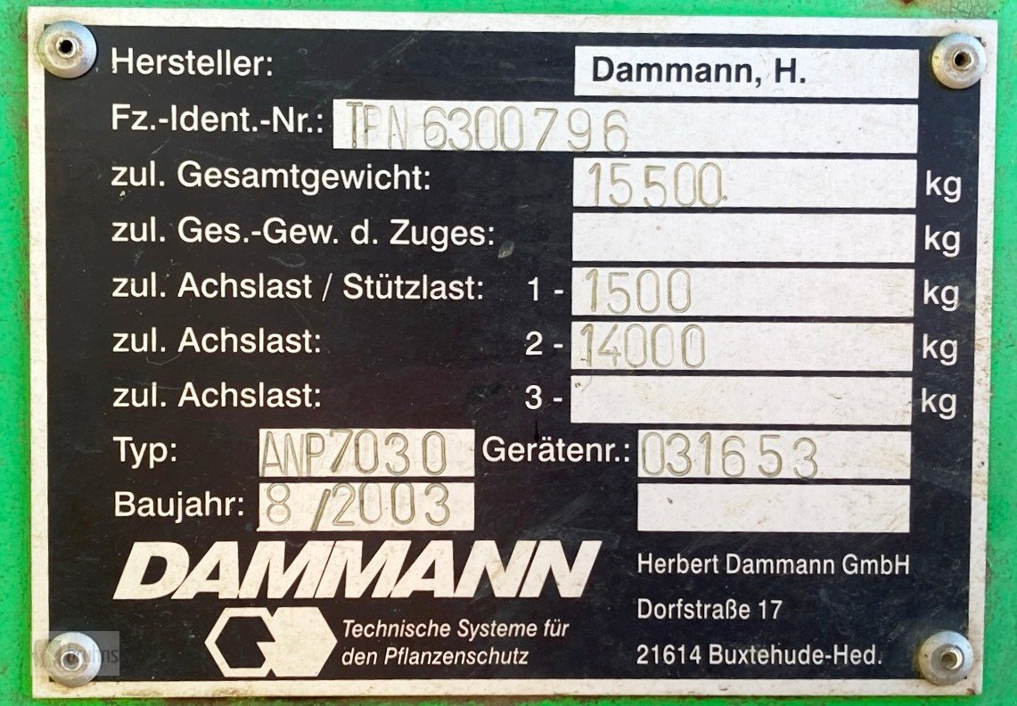 Anhängespritze a típus Dammann ANP 7030 Profi Class - Tandemspritze 30m, Gebrauchtmaschine ekkor: Karstädt (Kép 20)