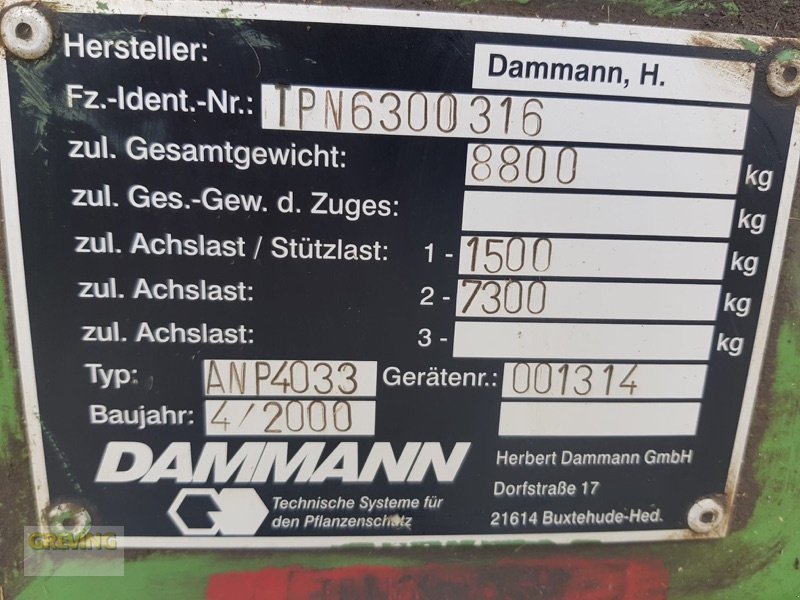 Anhängespritze typu Dammann ANP4033 *Kundenauftrag*, Gebrauchtmaschine w Kevelaer (Zdjęcie 11)