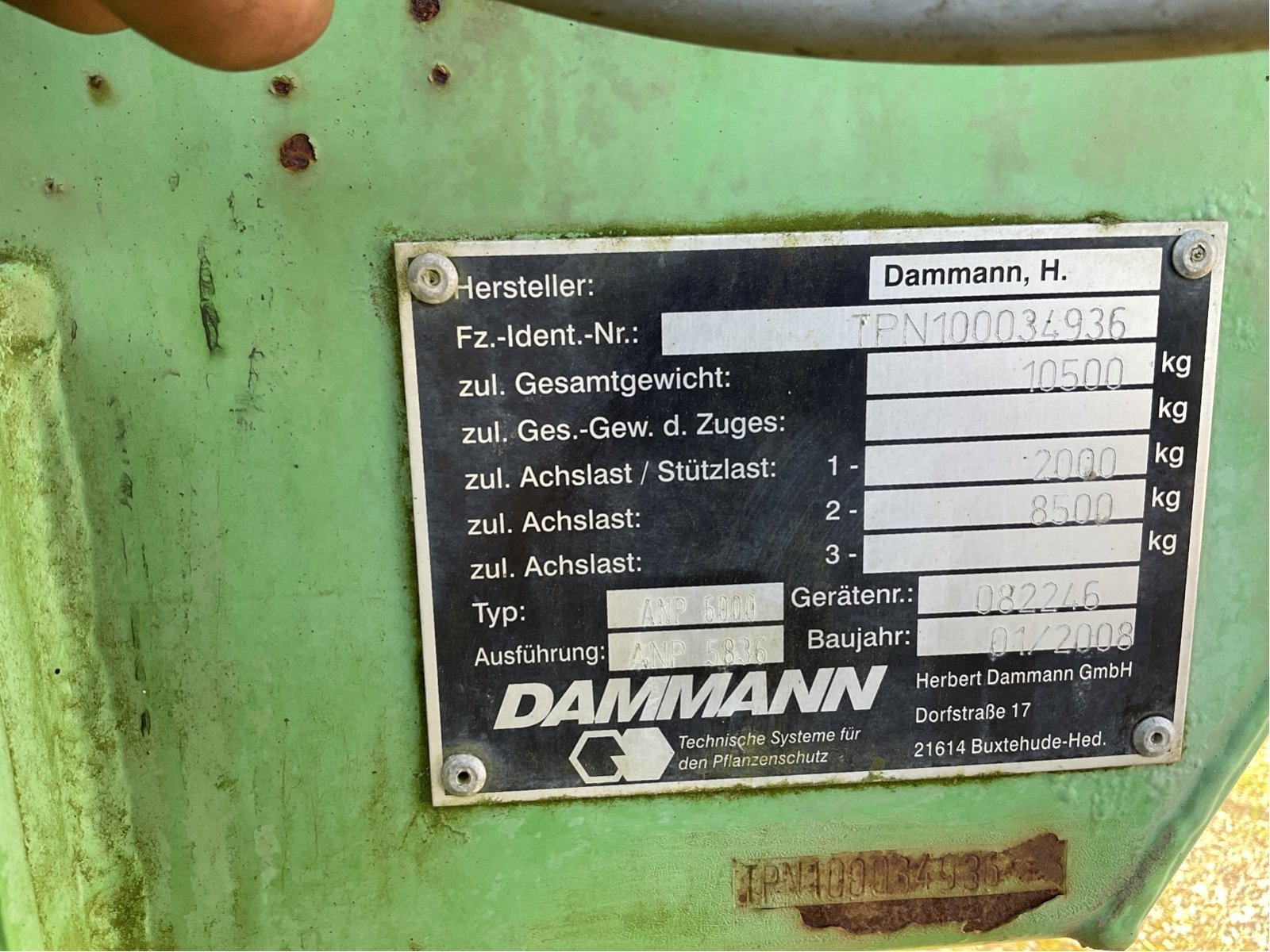 Anhängespritze du type Dammann Classic Feldspritze ANP 6000, Gebrauchtmaschine en Elmenhorst-Lanken (Photo 7)