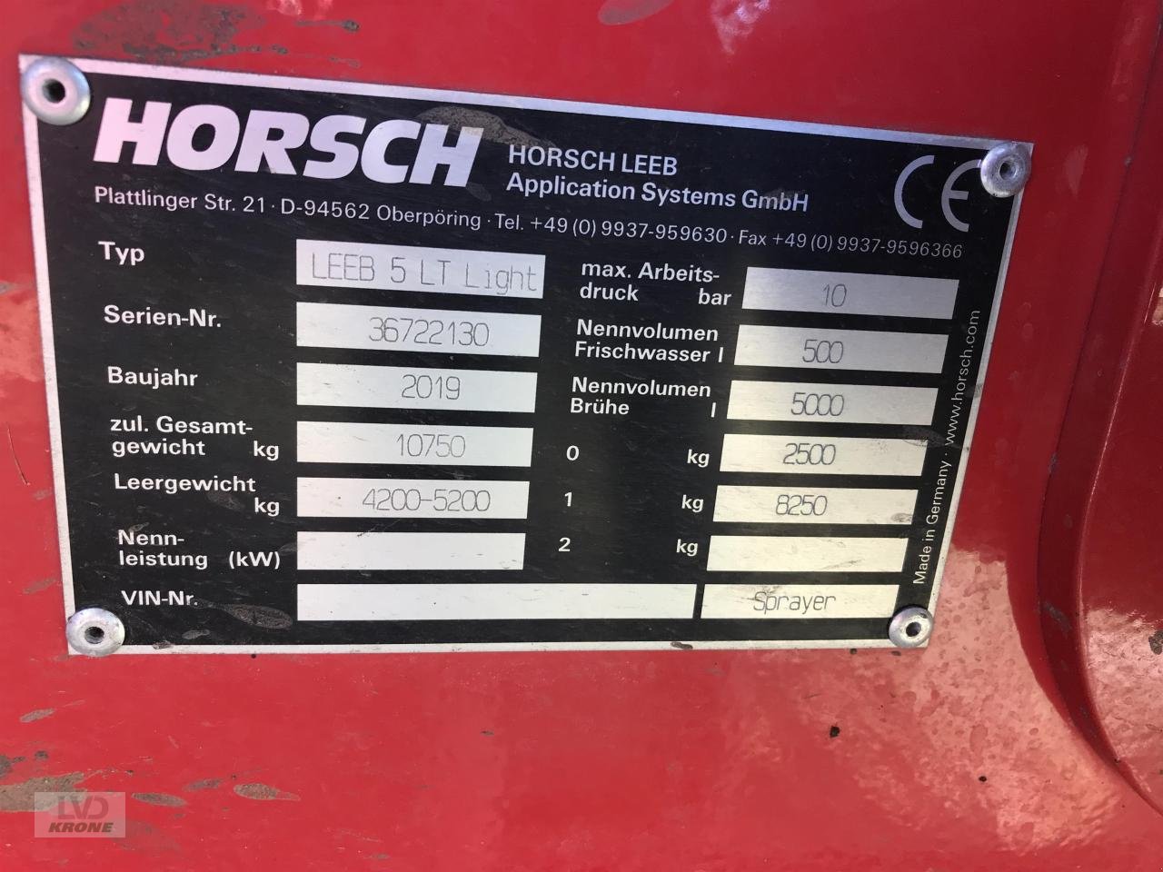 Anhängespritze des Typs Horsch 5LT Light, Gebrauchtmaschine in Alt-Mölln (Bild 13)