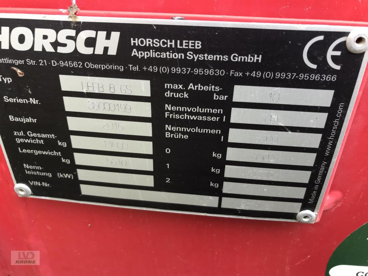 Anhängespritze du type Horsch 8GS, Gebrauchtmaschine en Alt-Mölln (Photo 10)