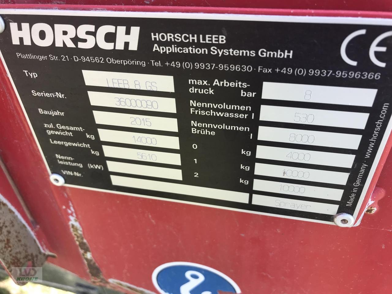 Anhängespritze typu Horsch 8GS, Gebrauchtmaschine w Alt-Mölln (Zdjęcie 11)