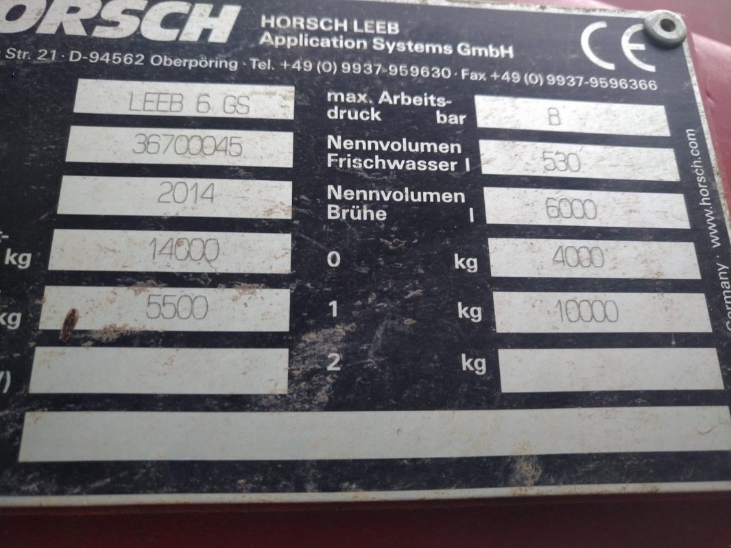 Anhängespritze del tipo Horsch Leeb 6GS, Gebrauchtmaschine en Liebenwalde (Imagen 2)