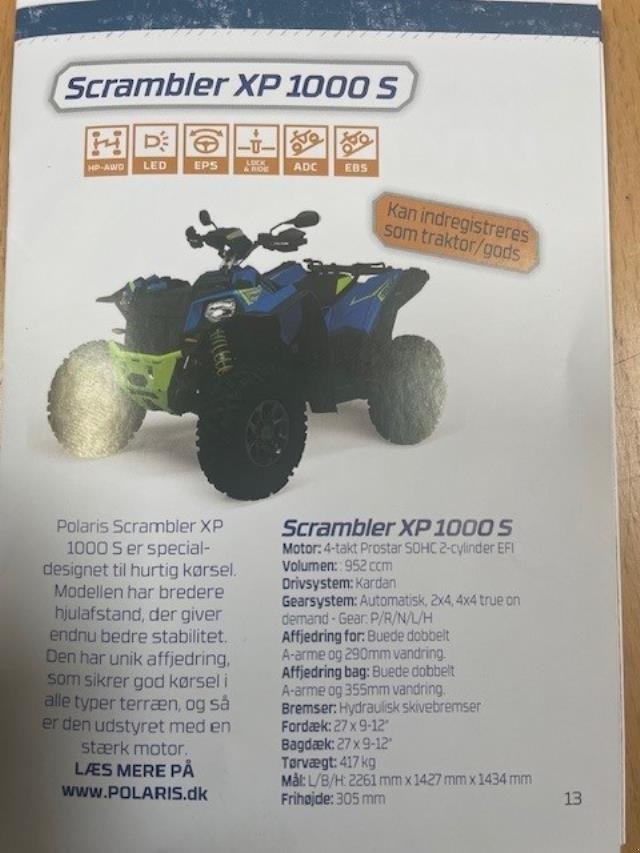 ATV & Quad типа Polaris SCRABMBLER XP 1000, Gebrauchtmaschine в Rødding (Фотография 5)