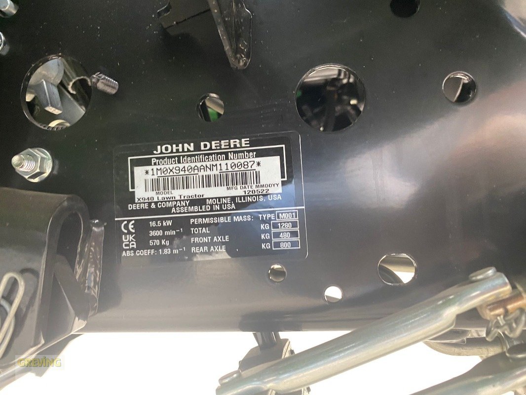 Aufsitzmäher des Typs John Deere X940, Neumaschine in Heiden (Bild 13)