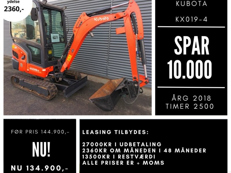 Bagger a típus Kubota kx019-4, Gebrauchtmaschine ekkor: Fårevejle (Kép 1)