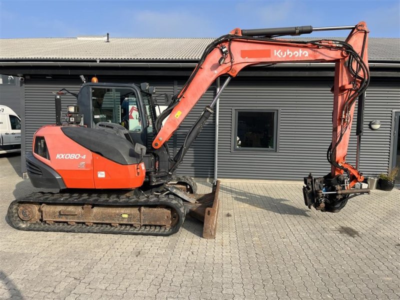 Bagger van het type Kubota KX080-4 Rotortilt centralsmørring, Gebrauchtmaschine in Rønnede