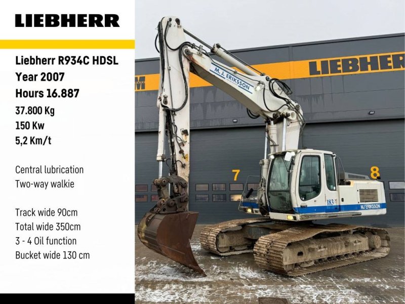 Bagger Türe ait Liebherr R 934, Gebrauchtmaschine içinde Vojens