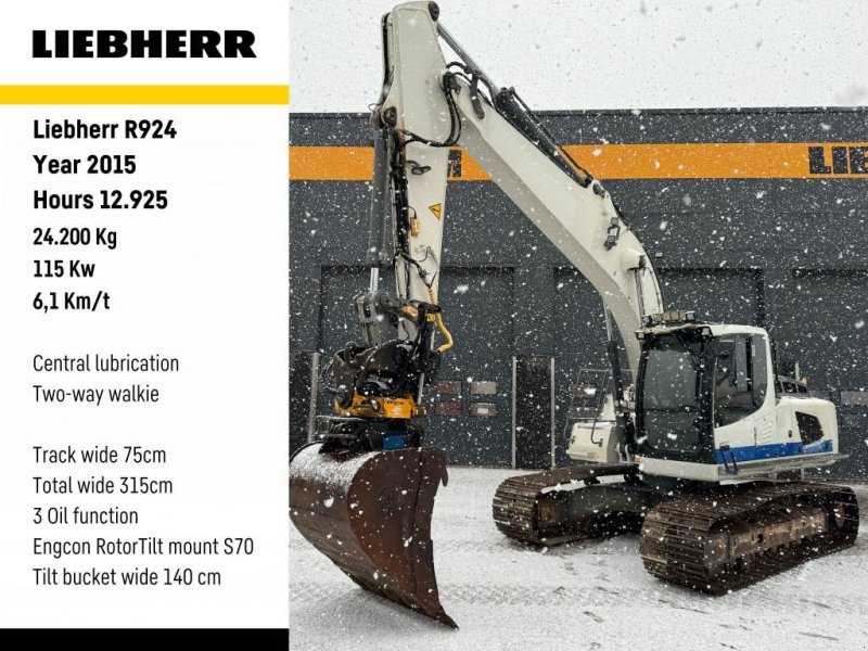 Bagger Türe ait Liebherr R924, Gebrauchtmaschine içinde Vojens