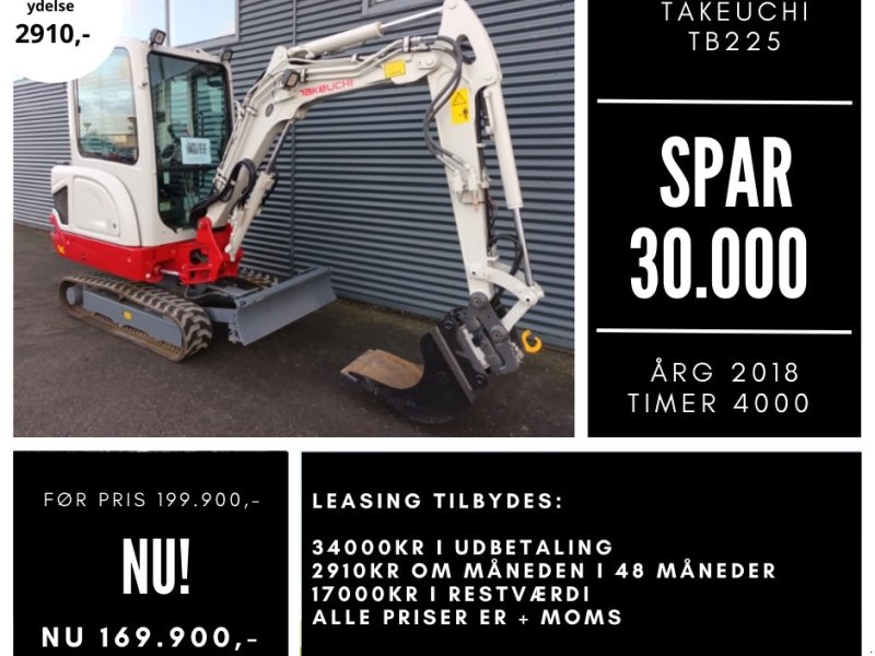 Bagger tipa Takeuchi tb225, Gebrauchtmaschine u Fårevejle (Slika 1)