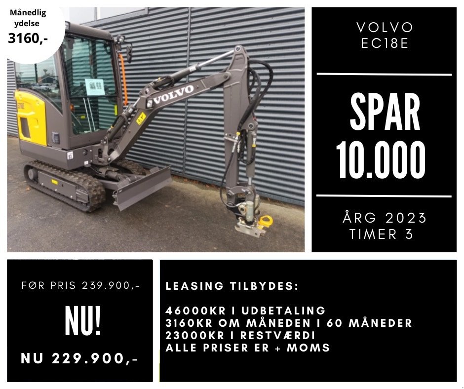 Bagger del tipo Volvo EC 18 E, Gebrauchtmaschine en Fårevejle (Imagen 1)