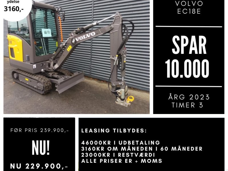 Bagger typu Volvo EC 18 E, Gebrauchtmaschine w Fårevejle (Zdjęcie 1)