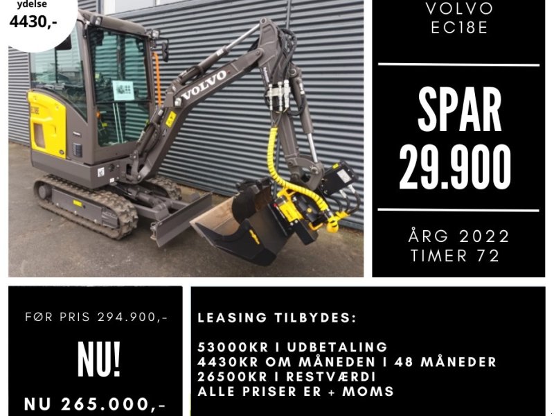 Bagger a típus Volvo ec18e, Gebrauchtmaschine ekkor: Fårevejle (Kép 1)