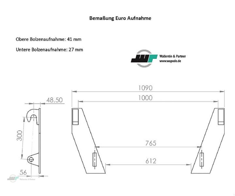 Ballengabel типа Wallentin & Partner Ballenzange für Rundballen Euroaufnahme 1 Zylinder, Neumaschine в Wesenberg (Фотография 2)