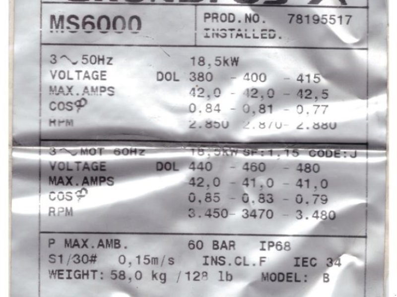 Beregnungspumpe a típus GRUNDFOS SP60/11 - 25 HK, Gebrauchtmaschine ekkor: Tønder (Kép 1)