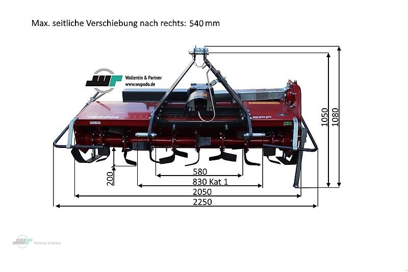 Bodenfräse типа Wallentin & Partner Bodenfräse 2,05 m - Erdfräse ab 50 PS, Neumaschine в Wesenberg (Фотография 3)