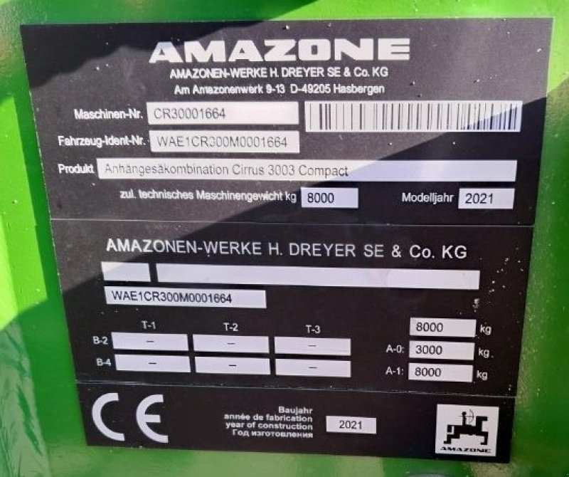 Direktsaatmaschine del tipo Amazone Cirrus 3003 Compact, Gebrauchtmaschine In Horsens (Immagine 5)