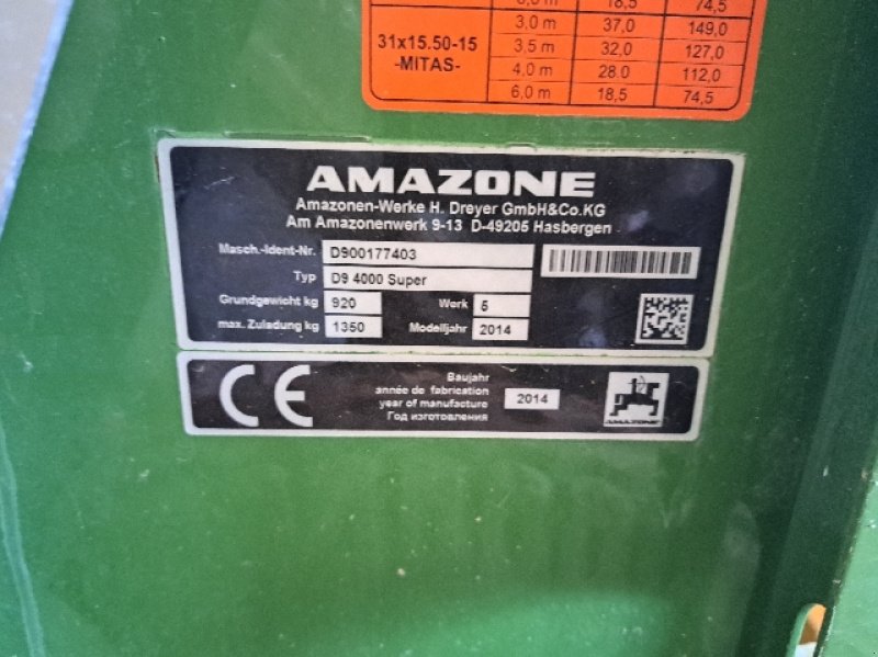 Direktsaatmaschine del tipo Amazone D9 4000 super, Gebrauchtmaschine en VERT TOULON (Imagen 5)