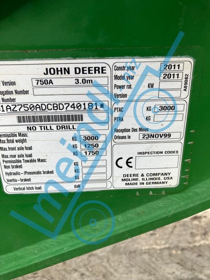 Direktsaatmaschine Türe ait John Deere 750 A, Gebrauchtmaschine içinde Eferding (resim 4)