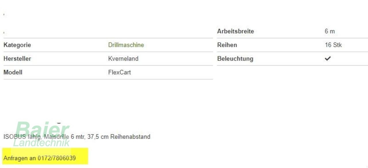 Direktsaatmaschine a típus Kverneland FlexCard, Gebrauchtmaschine ekkor: OBERNDORF-HOCHMOESSINGEN (Kép 3)