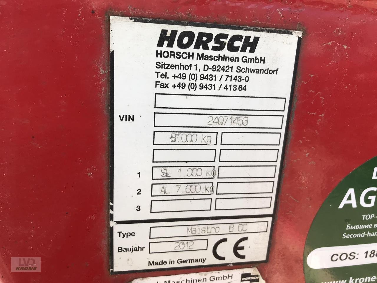 Drillmaschine du type Horsch Maestro 8CC, Gebrauchtmaschine en Alt-Mölln (Photo 7)