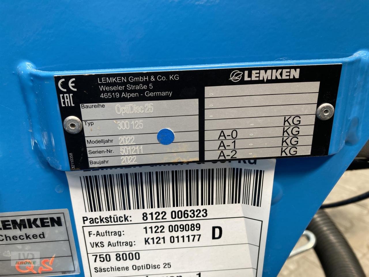 Drillmaschine Türe ait Lemken Optidisc Saatschiene, Gebrauchtmaschine içinde Spelle (resim 11)